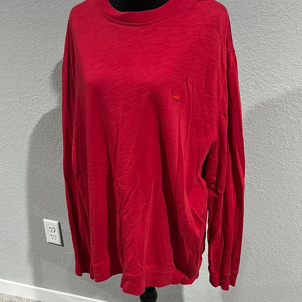 Lacoste Red Long Sleeve Tee with Red Croc Size FR 8 US 3XL